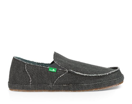 Sanuk Mens Rounder Black Shoes | KPWXUN639